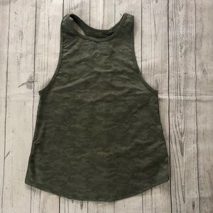 Women's Nobull High Neck Green Camo Tank-Small